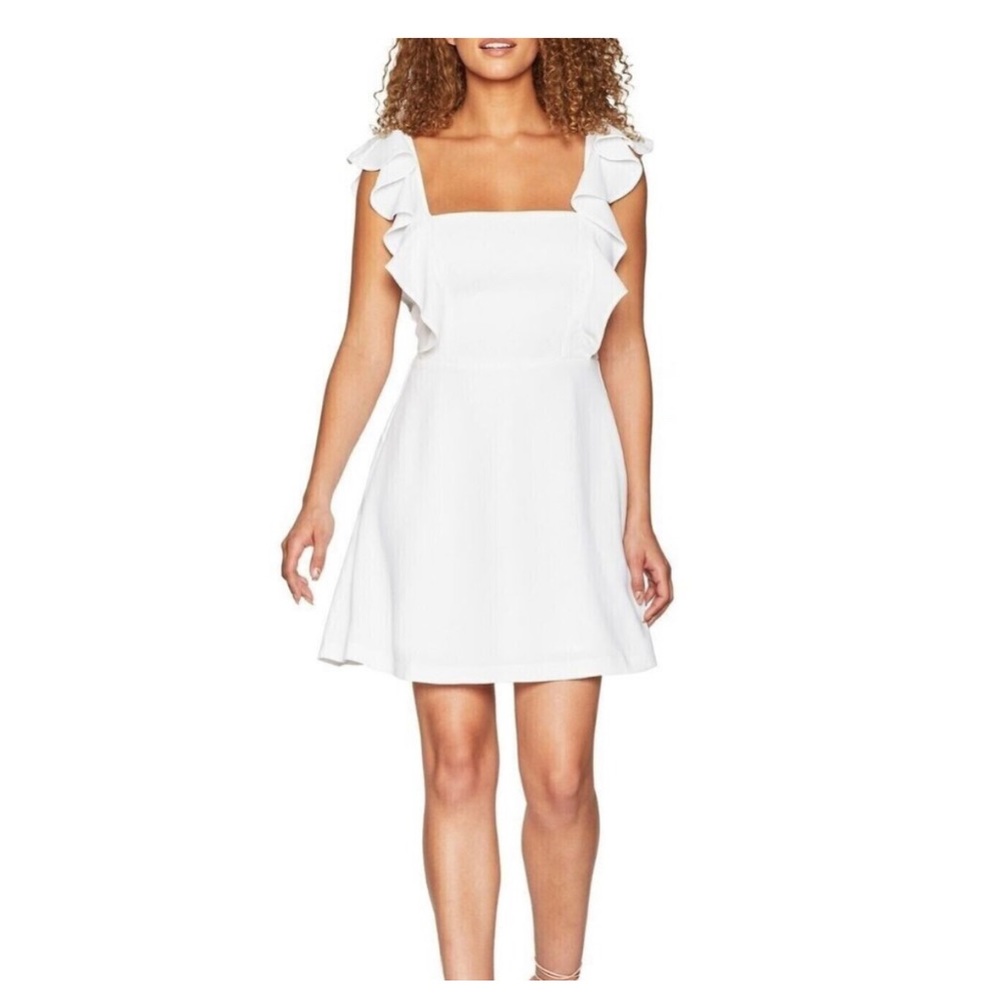 BCBG White Ruffle Dress